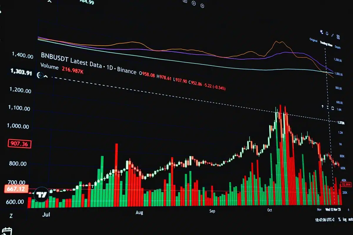 Graphique en chandelles montrant la liquidation massive des positions courtes sur le bitcoin