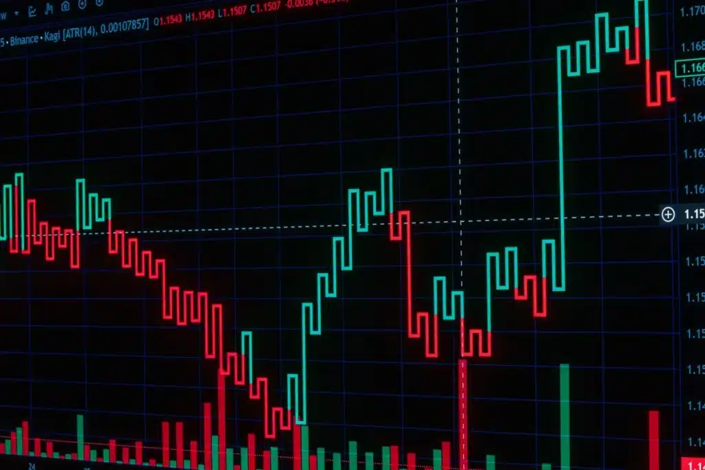 Graphique de prix du bitcoin en hausse avec des données financières