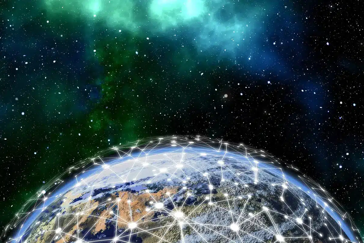 Schéma abstrait d'une délégation de staking sur un réseau blockchain